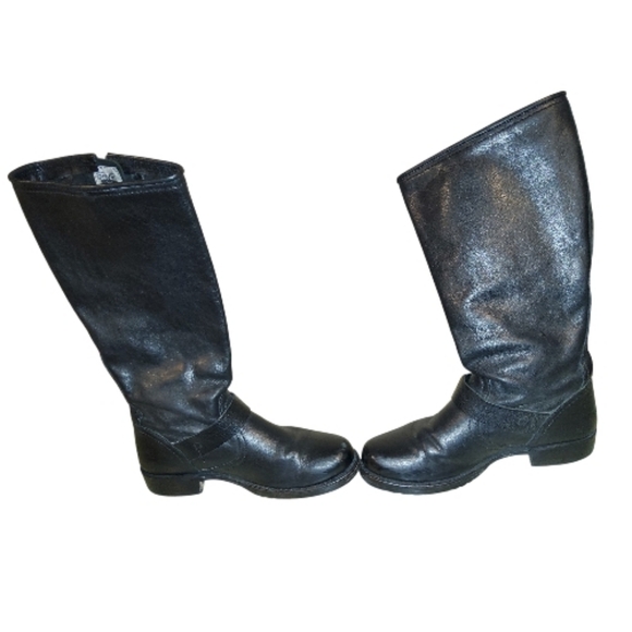 FRYE Veronica Slouch Leather Buckle Black Boots Shoes , Size 8 By Measurement. - Picture 14 of 16